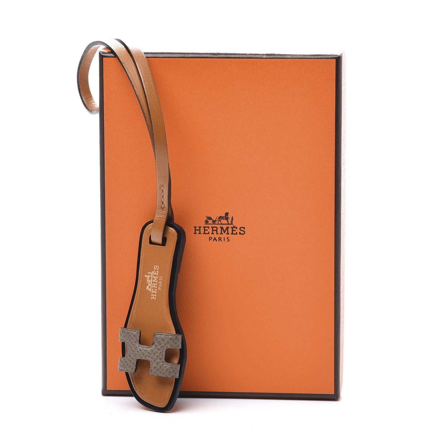 Epsom Butler Calfskin Hunter Oran Nano Bag Charm Etoupe