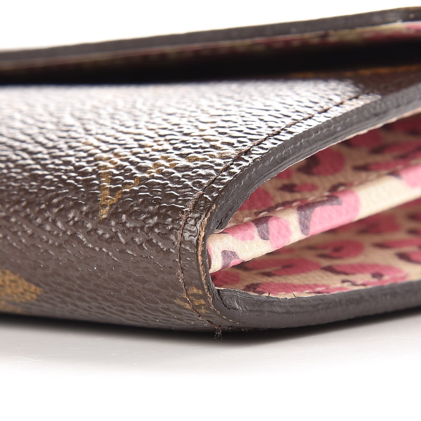 Monogram Leopard Sarah Wallet Blanc Corail
