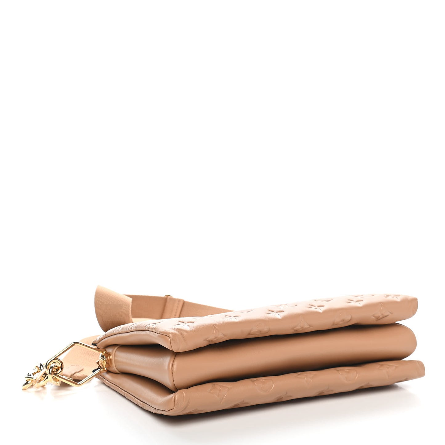 Lambskin Embossed Monogram Coussin PM Camel