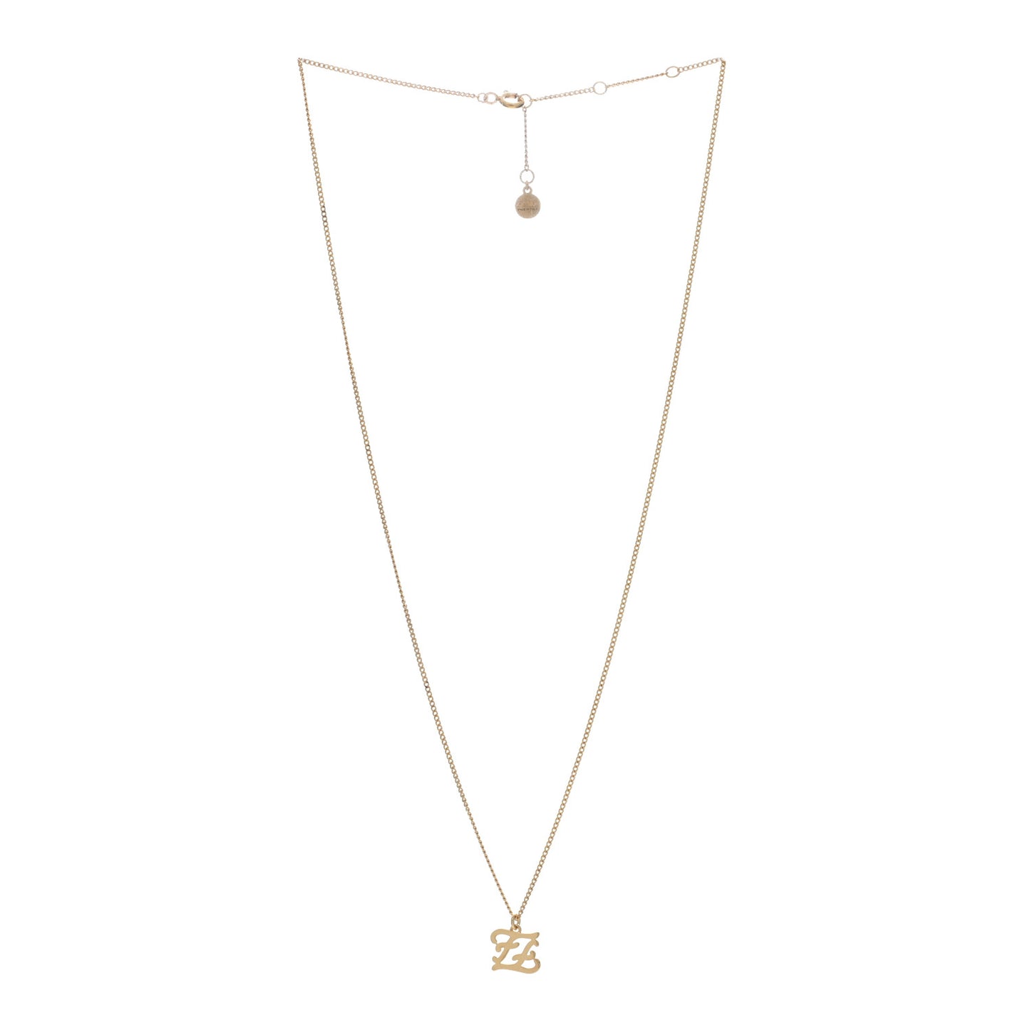 Metal Karligraphy Necklace Gold