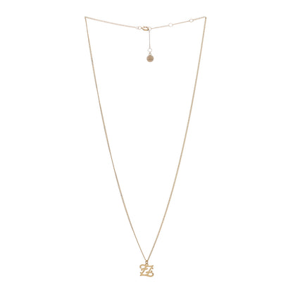 Fendi Metal Karligraphy Necklace Gold 2 of 4