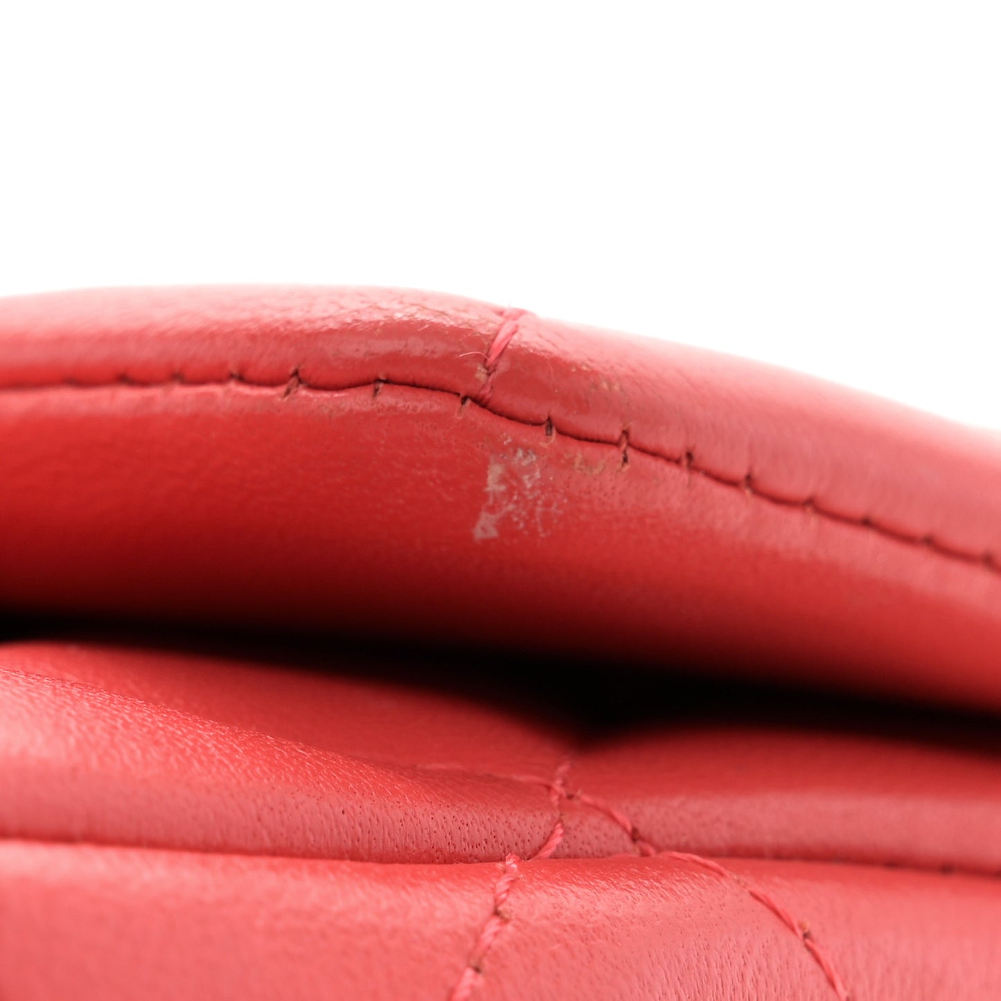 Lambskin Quilted Mini Rectangular Flap Coral