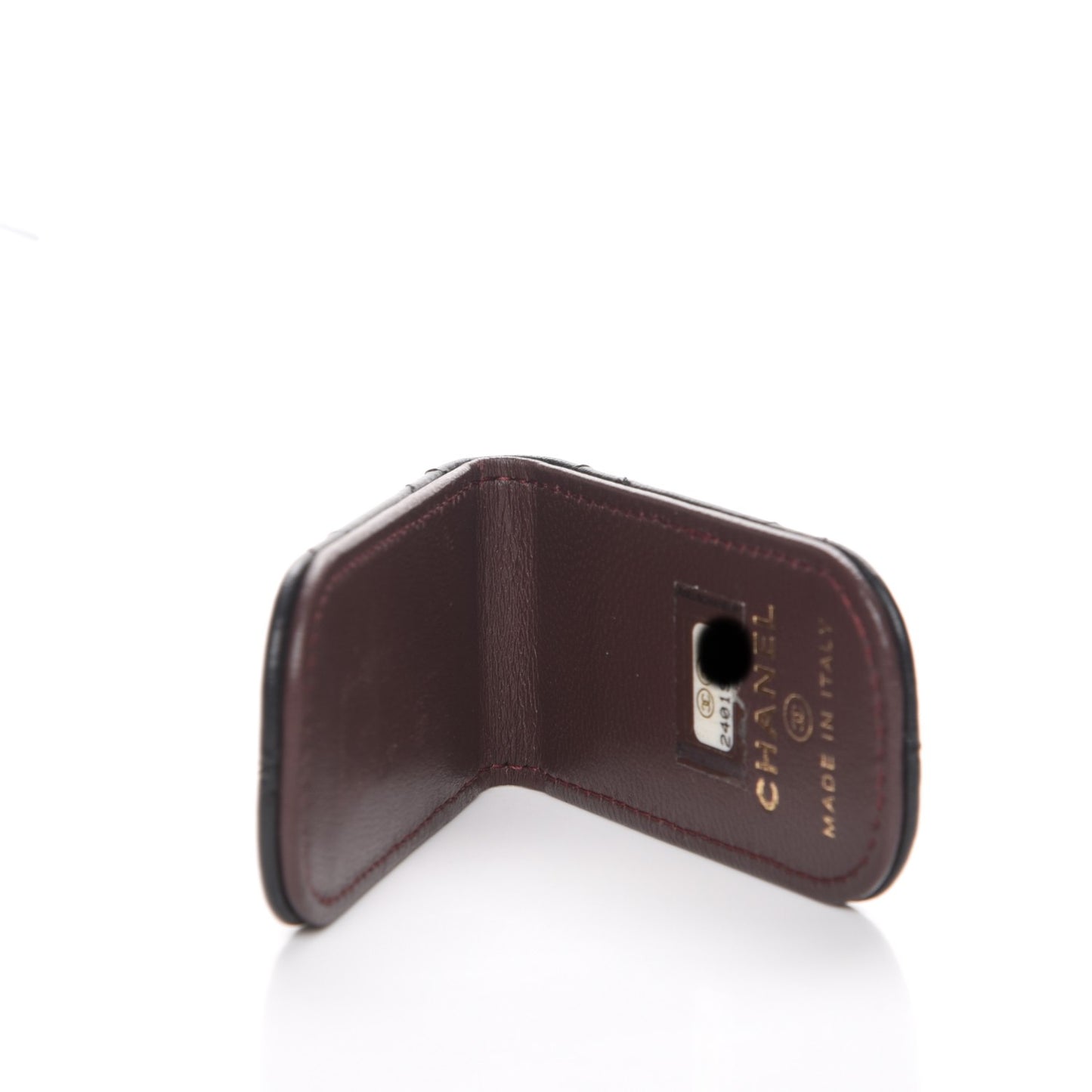 Lambskin Quilted Money Clip Black