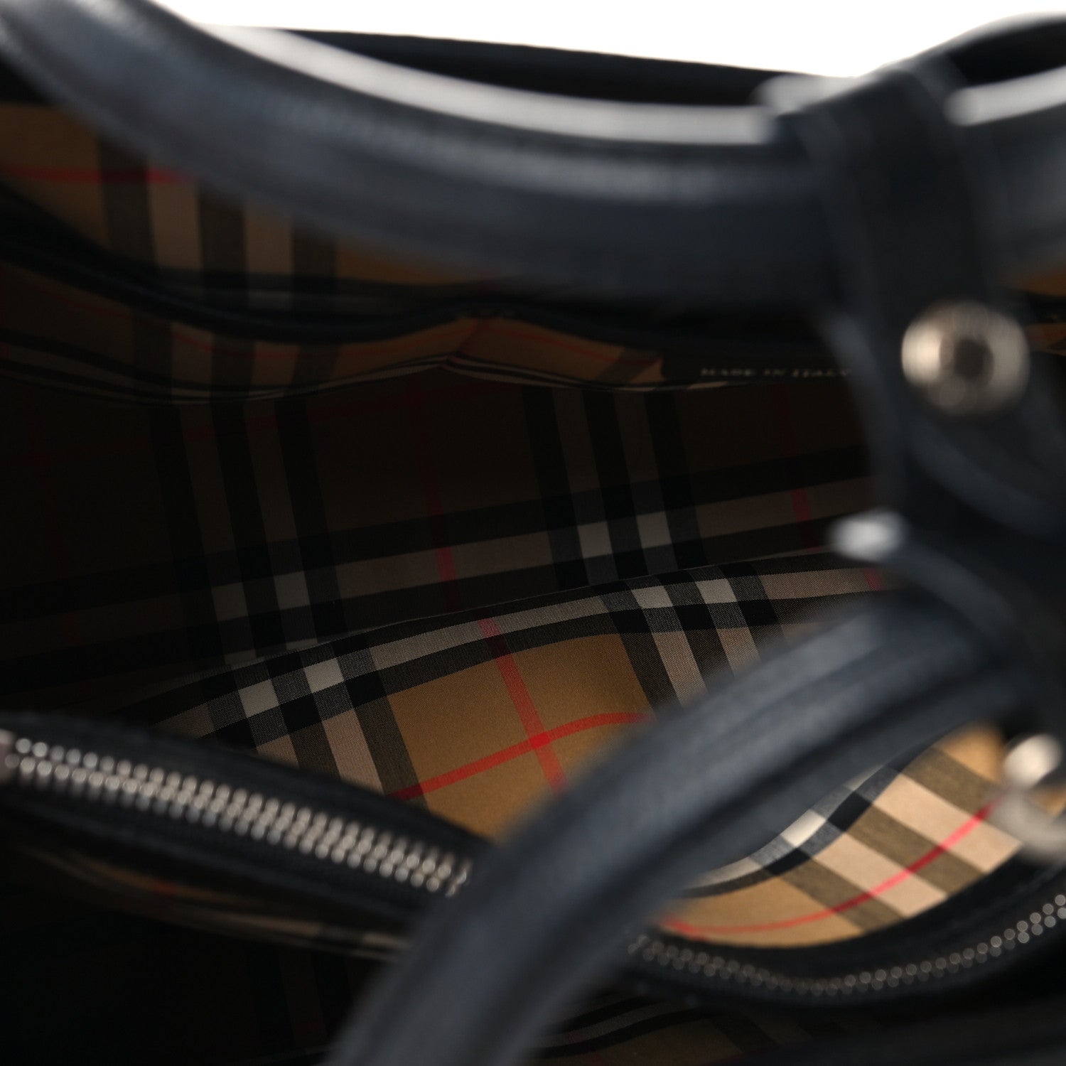 Burberry Derby Calfskin Medium Banner Tote Black 5 of 12