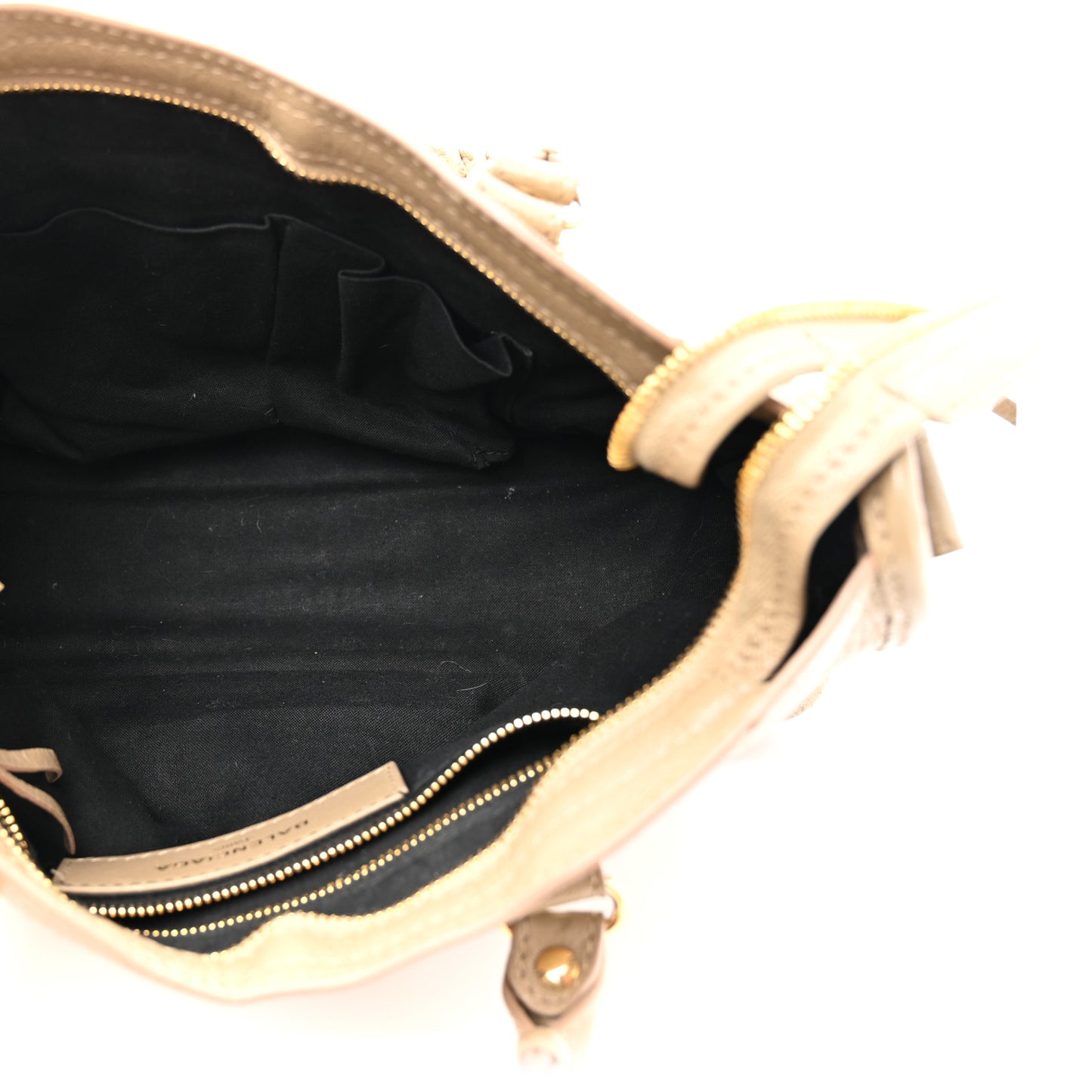 Chevre Gold Metallic Edge Hardware S City Beige Latte