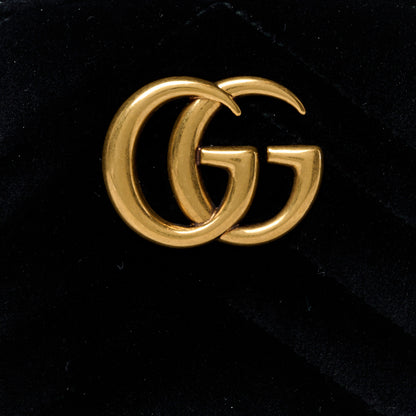 Gucci Velvet Matelasse GG Marmont Belt Bag 85 34 Black 10 of 12