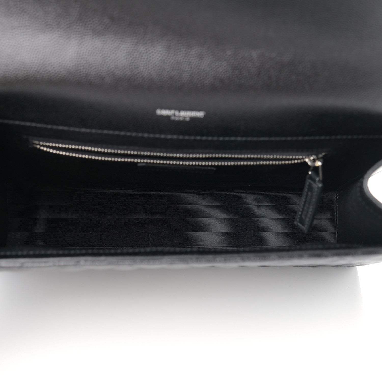 Saint Laurent Calfskin Mixed Matelasse Triquilt Large Monogram Satchel Black 4 of 9