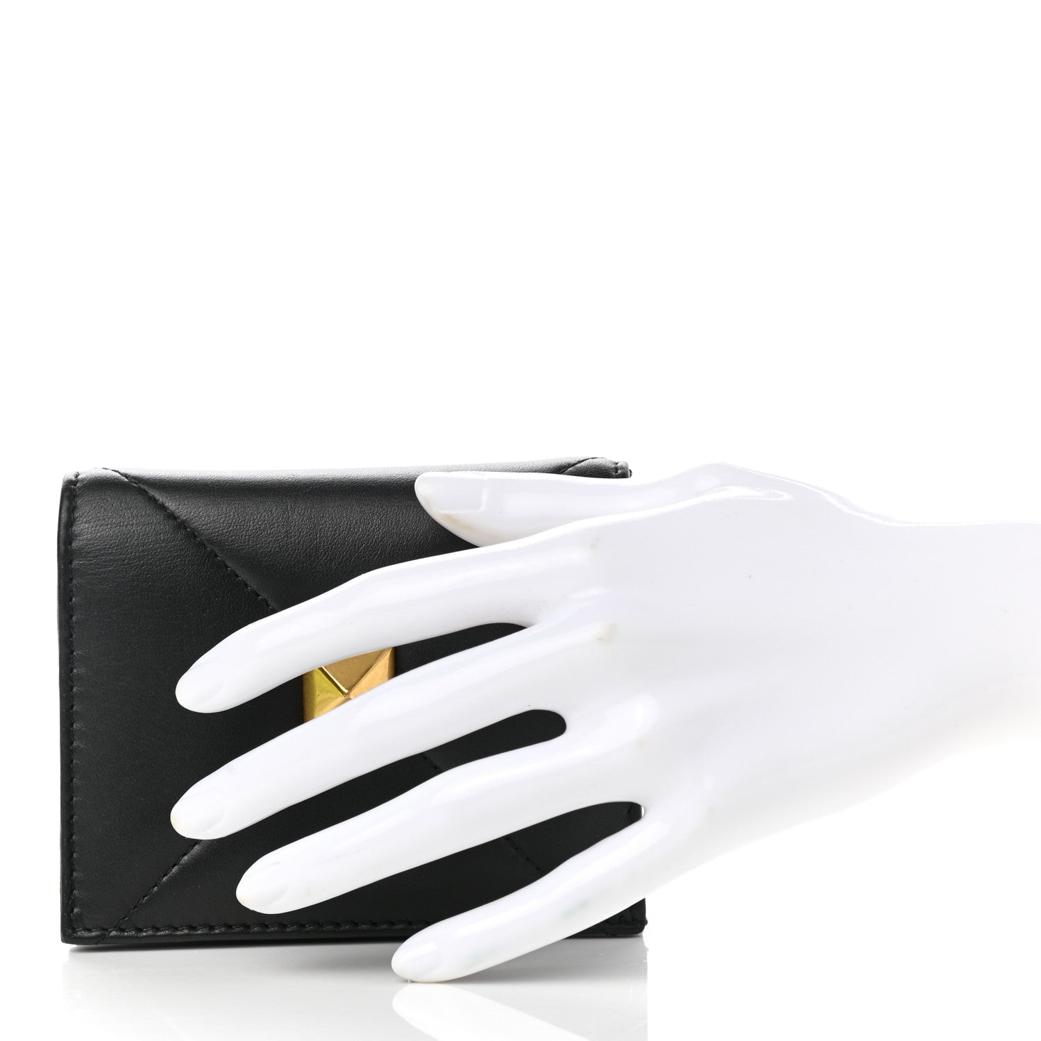 Valentino Garavani Nappa Roman Stud Small Flap Wallet Black 2 of 8