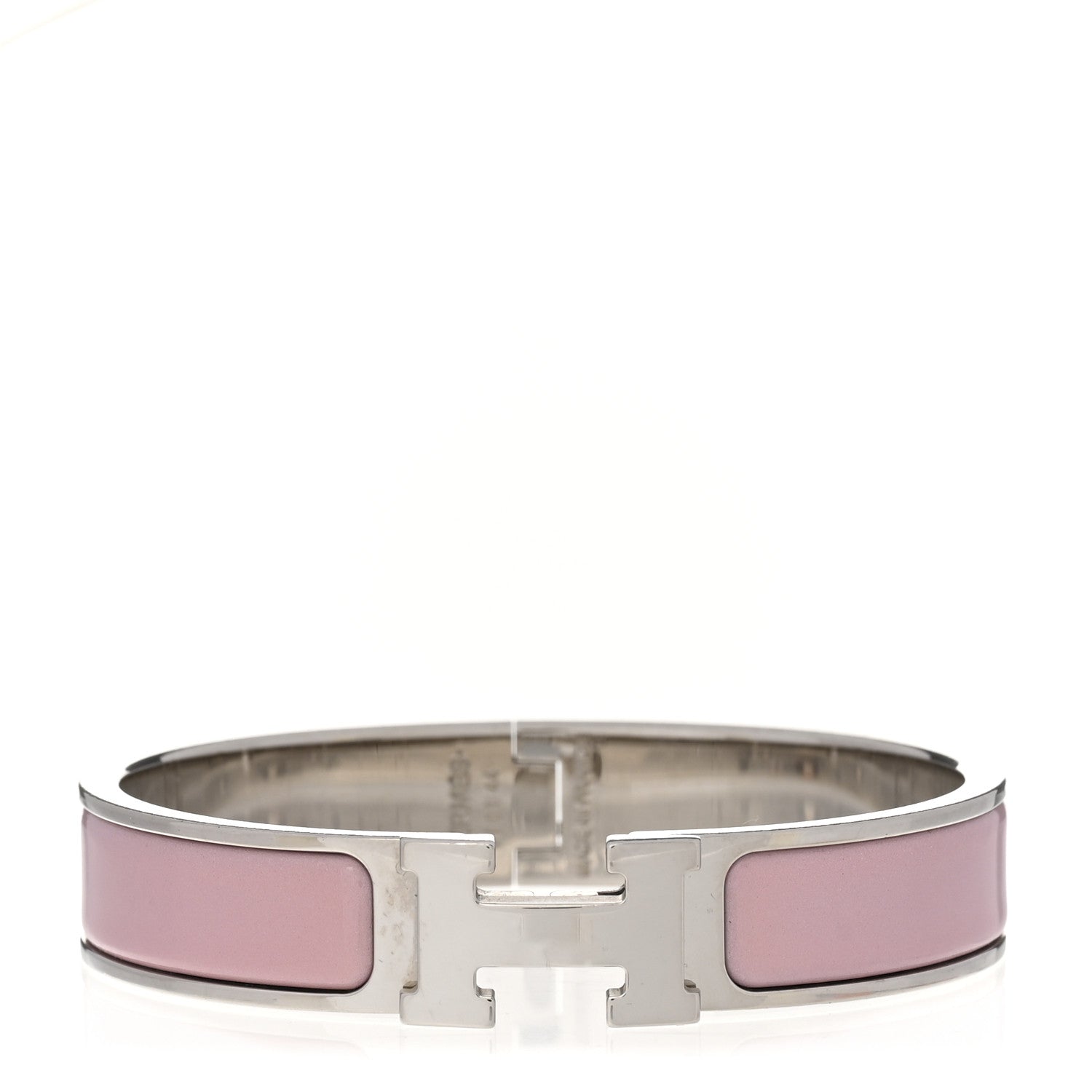 Hermes Enamel Narrow Clic Clac H Bracelet GM Dusty Rose 1 of 3