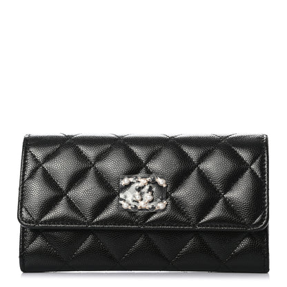 Chanel Caviar Quilted Pearl Coco Candy Wallet Black 1 of 9