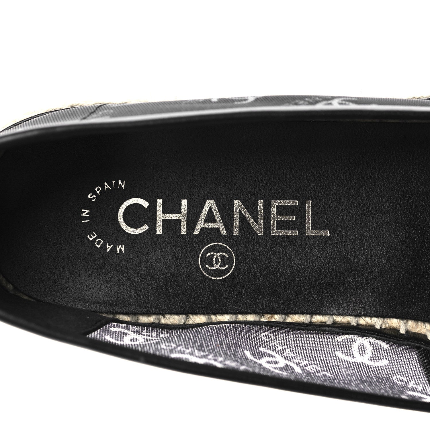 Chanel Mesh Grosgrain CC Espadrilles 40 Black White 8 of 9