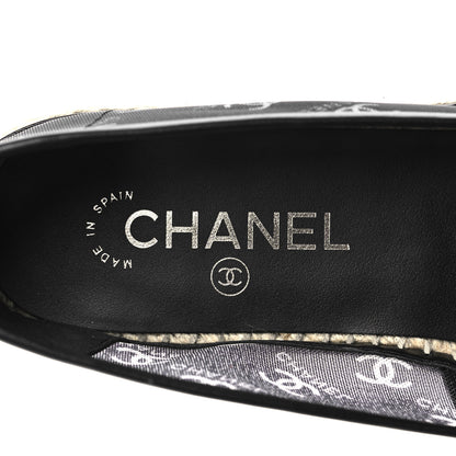 Chanel Mesh Grosgrain CC Espadrilles 40 Black White 8 of 9