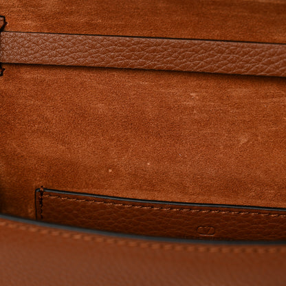 Valentino Garavani Pebbled Calfskin Medium Rockstud Flip Lock Crossbody Bag Saddle Brown 10 of 11