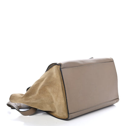 Celine Calfskin Suede Medium Tri-Color Trapeze Olive 3 of 4
