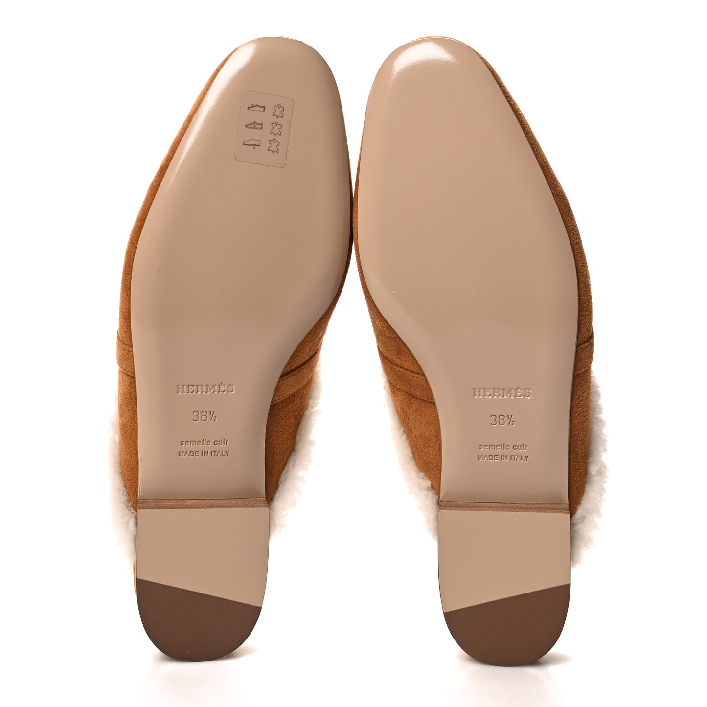 Suede Goatskin Woolskin Womens Oz Mules 38.5 Naturel