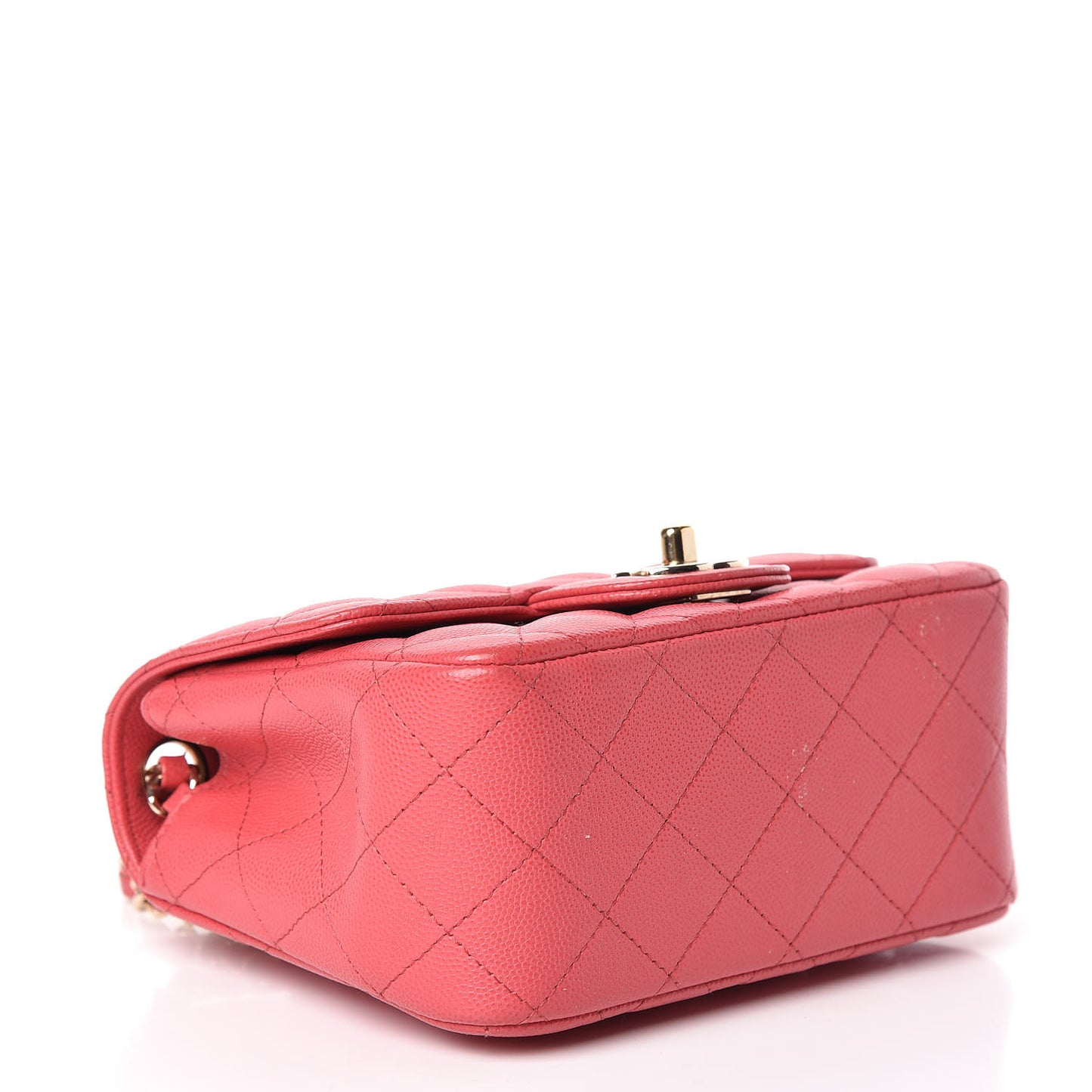 Caviar Quilted Mini Square Flap Dark Pink