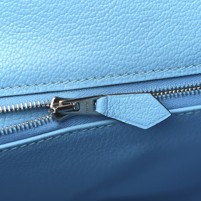 Hermes Togo Kelly Retourne Eclat 35 Etoupe Bleu Azteque 9 of 38