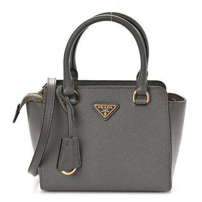 Prada Saffiano Soft Calfskin Mini Zippered Tote Marmo 1 of 12