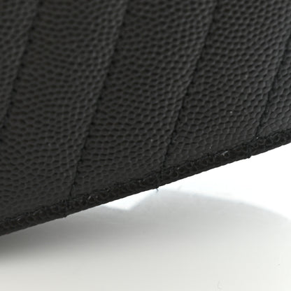 Saint Laurent Grain De Poudre Matelasse Chevron Monogram Flap Wallet Black 9 of 9