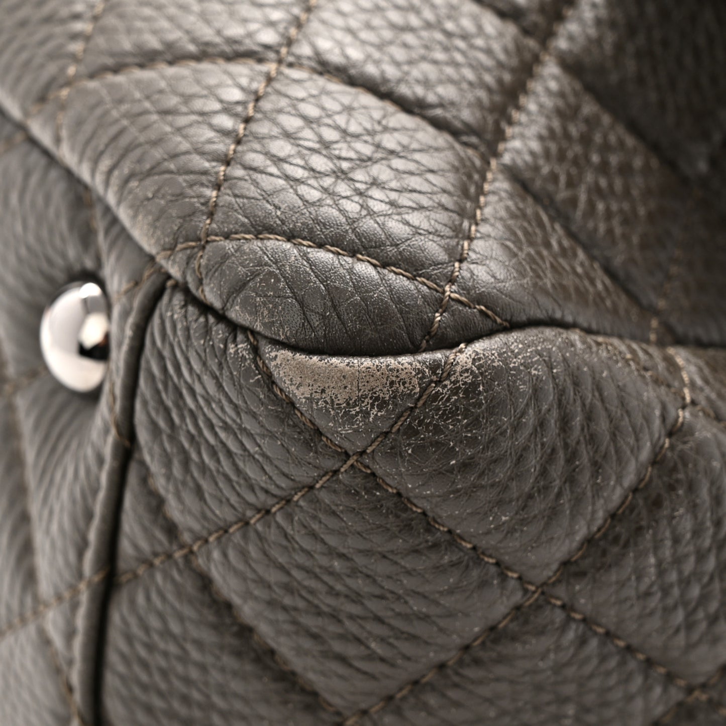 Calfskin Quilted XXL Travel Flap Bag Khaki