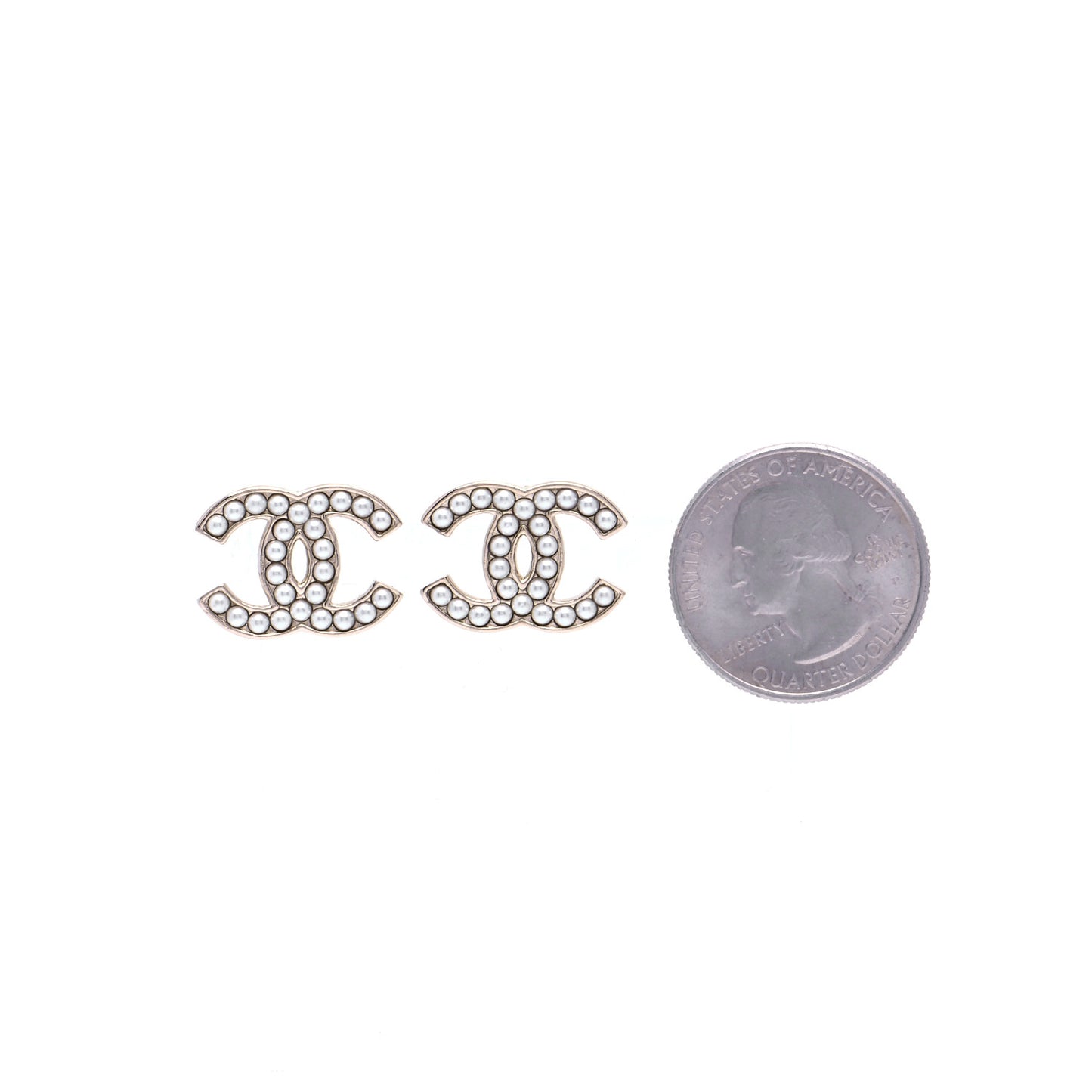 Pearl CC Earrings Gold