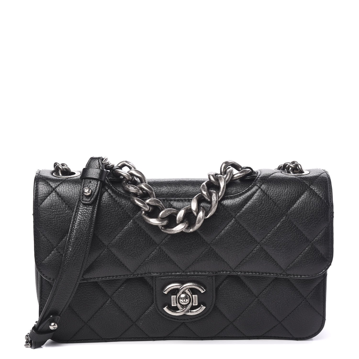 Chanel Goatskin Quilted Medium Perfect Edge Flap Black 1 of 9