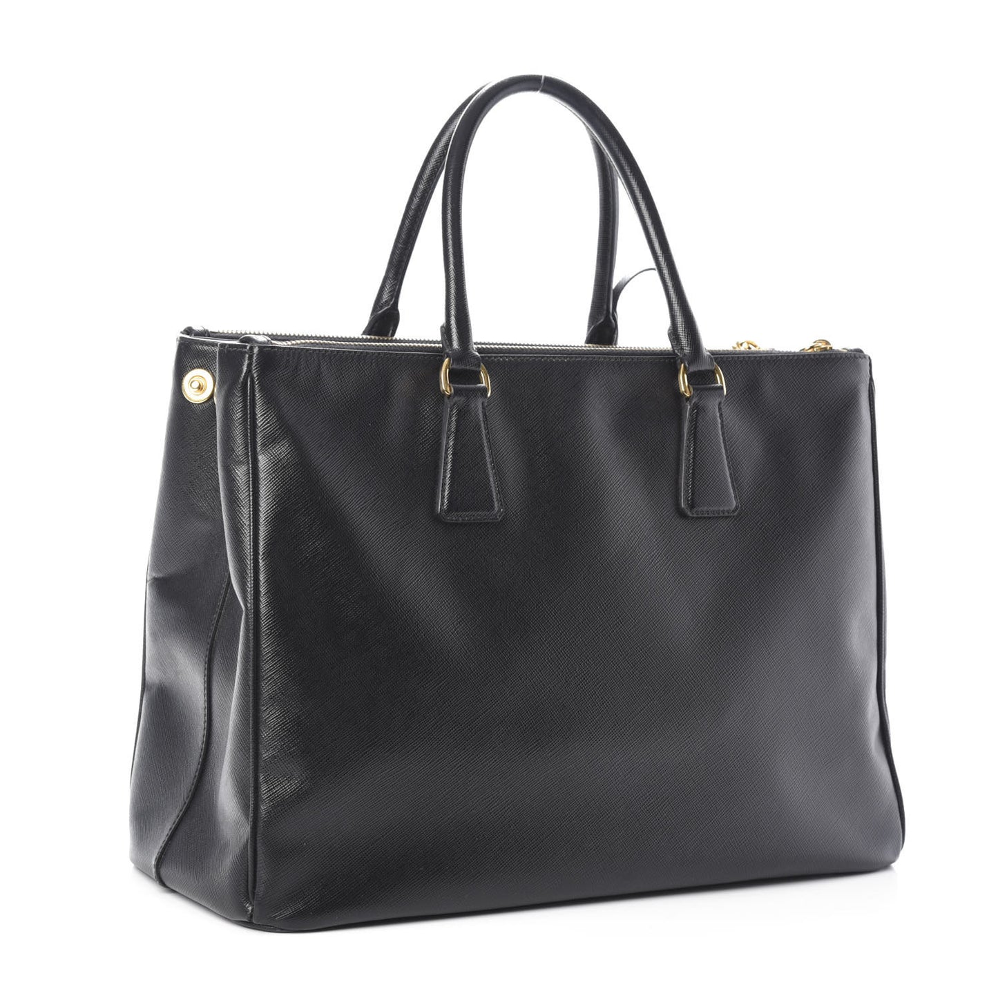 Saffiano Large Galleria Double Zip Tote Black