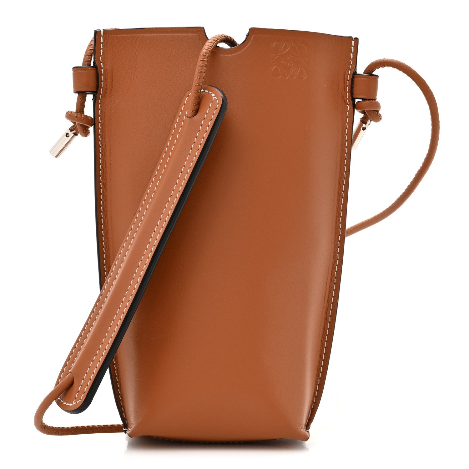 Loewe Smooth Calfskin Anagram Phone Pouch Tan 1 of 11