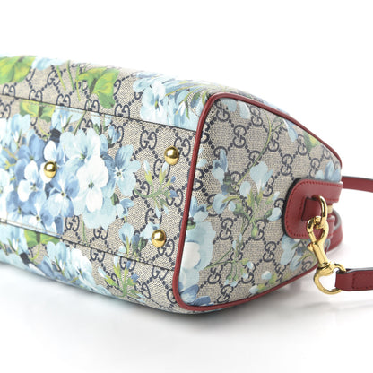 Gucci GG Supreme Monogram Blooms Small Boston Beige Blue Navy Hibiscus Red 7 of 10