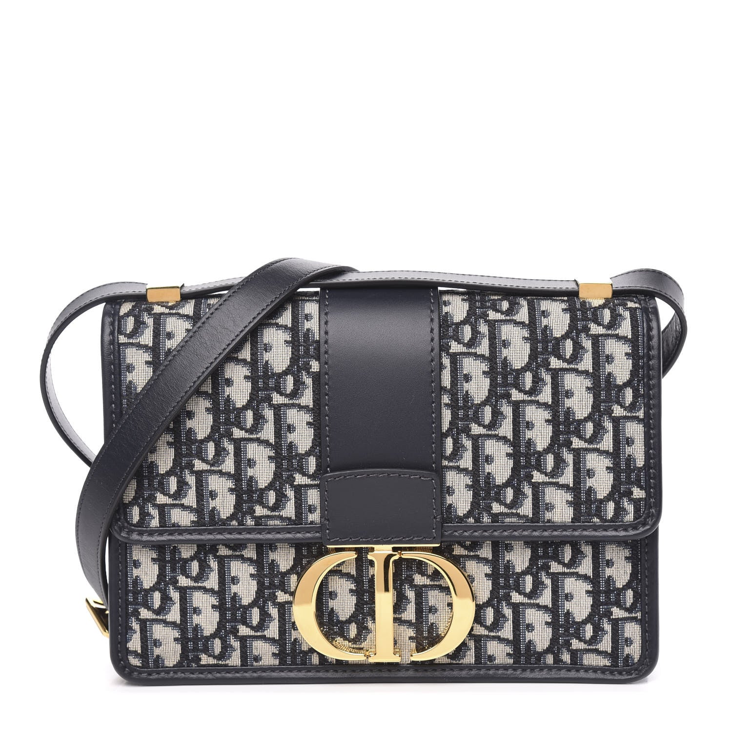 Christian Dior Oblique 30 Montaigne Flap Bag Blue 1 of 8