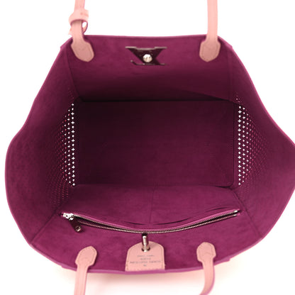 Louis Vuitton Calfskin Perforated Lockme Cabas Rose Poudre Creme 5 of 10