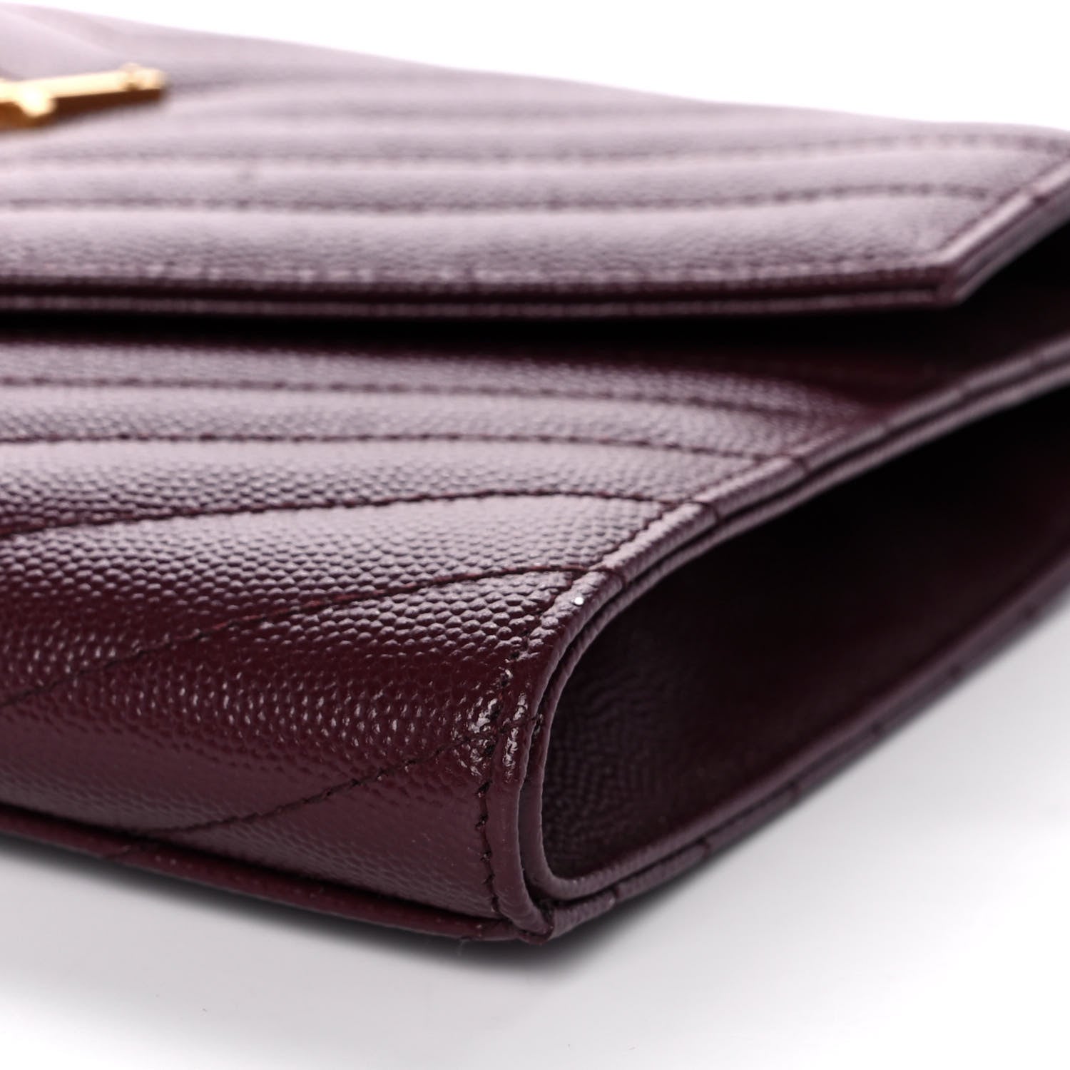 Saint Laurent Grain De Poudre Matelasse Chevron Monogram Envelope Clutch Rouge Legion 10 of 14