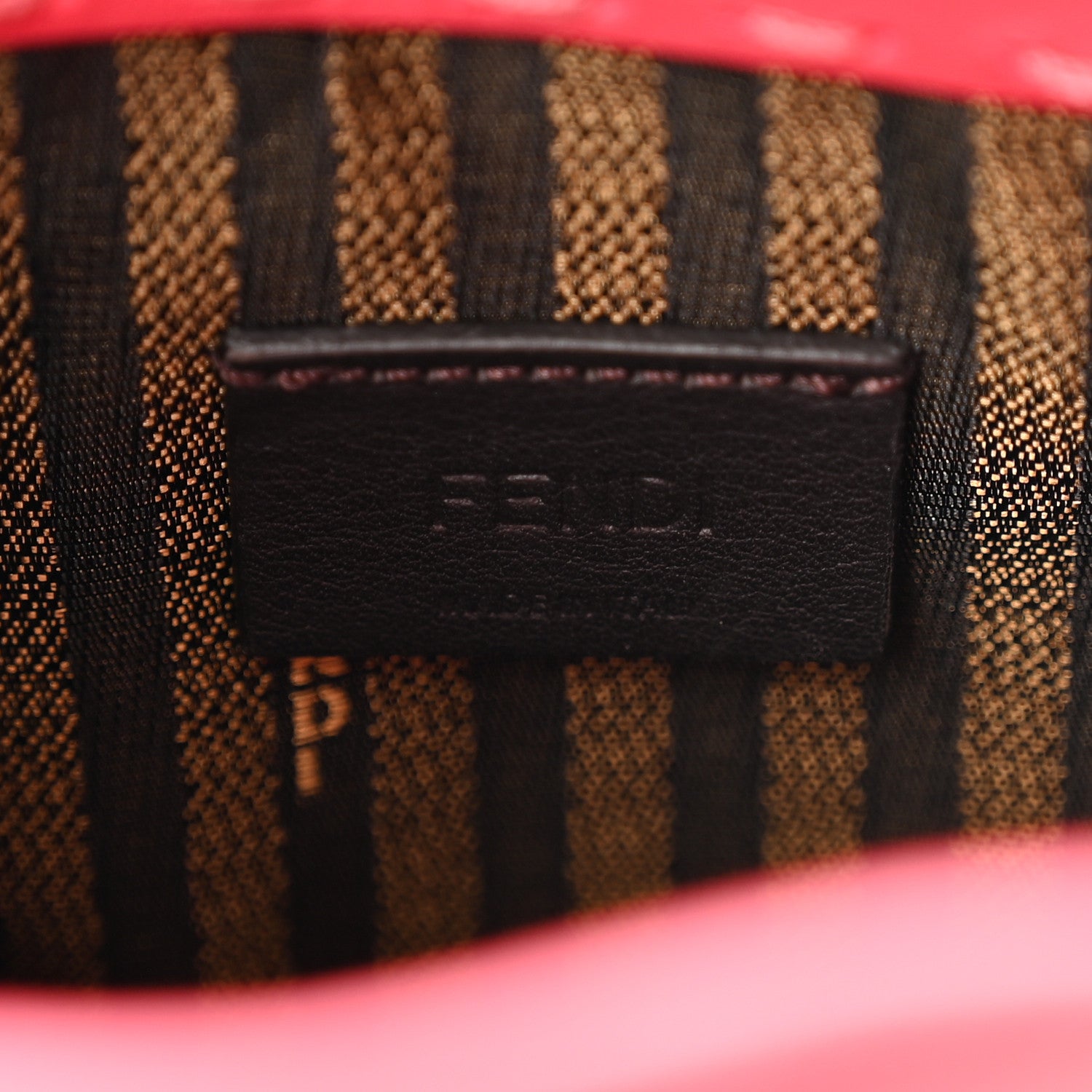 Fendi Vitello King Plexiglass Logo Embossed Mini Fendi Sunshine Shopper Tote Lampone 6 of 9