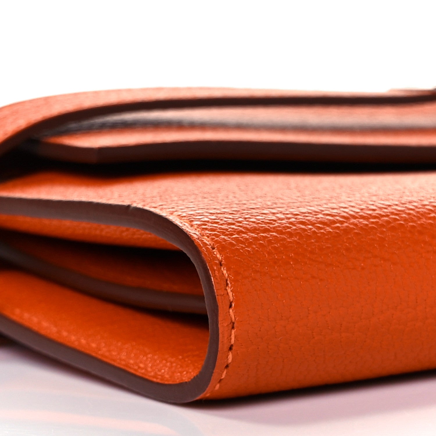 Hermes Chevre Mysore Kelly Longue Wallet Feu 7 of 9