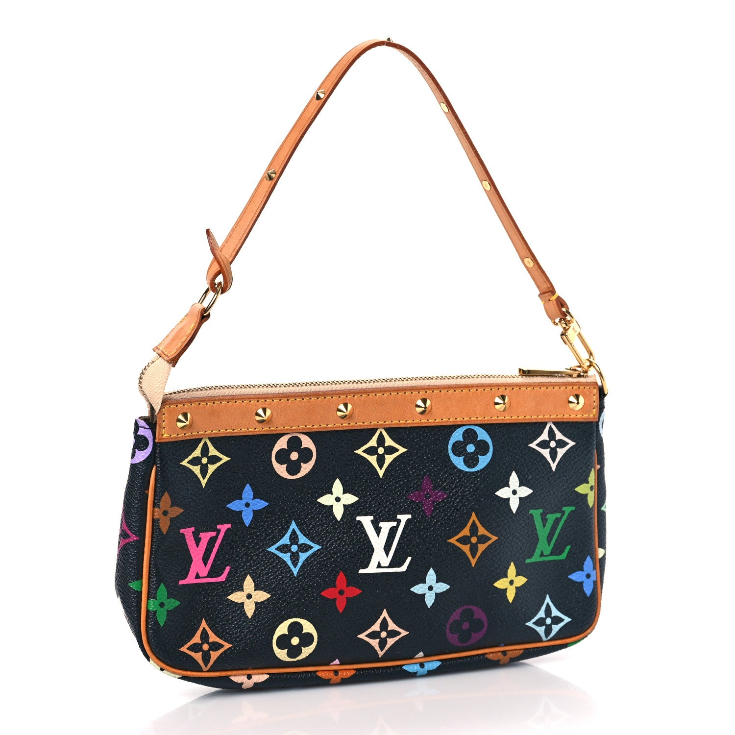 Louis Vuitton Monogram Multicolor Pochette Accessories Black 3 of 11