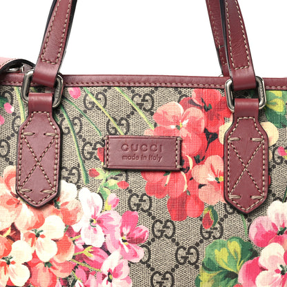 Gucci GG Supreme Monogram Blooms Small Zippered Tote Beige Multicolor Dry Rose 8 of 10