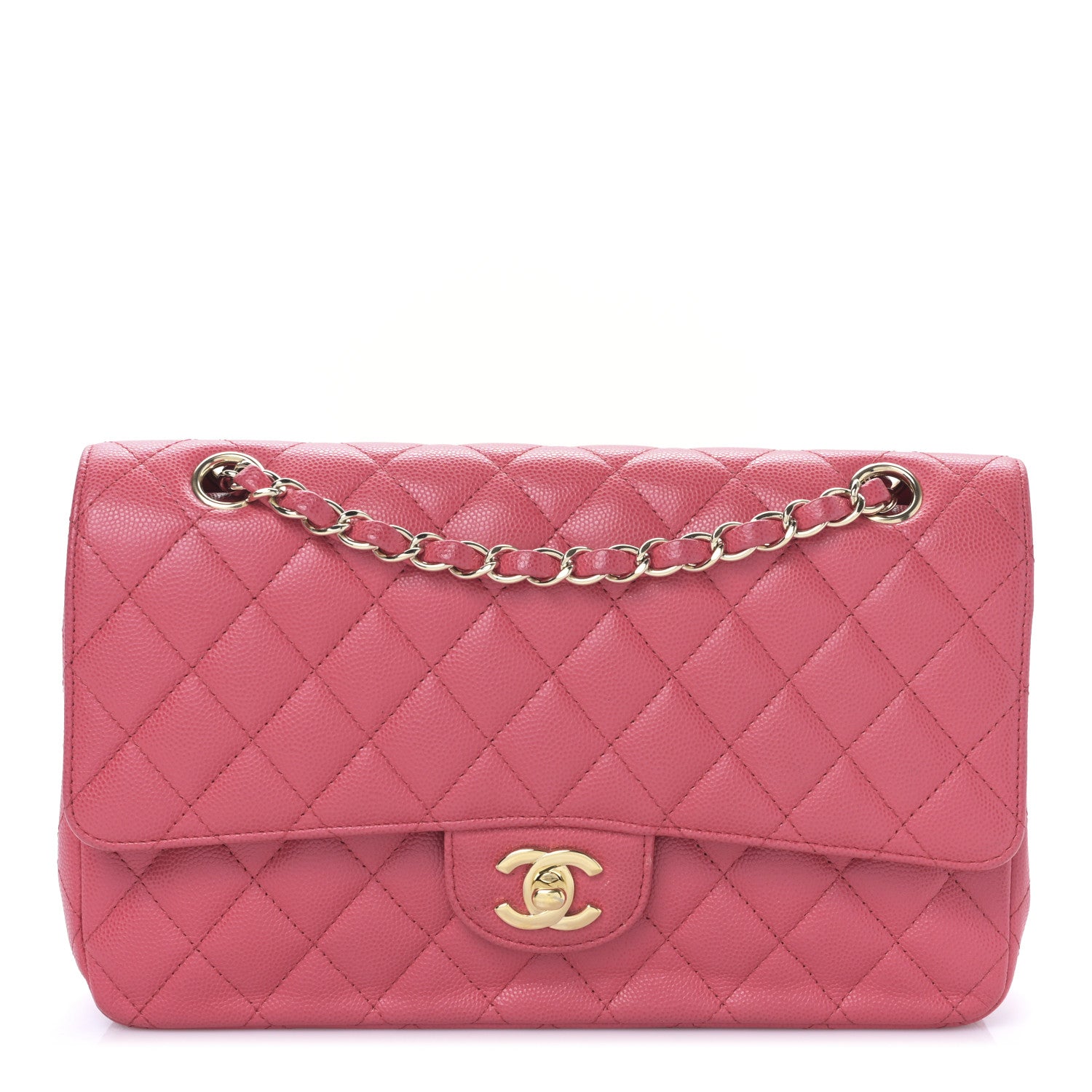 Chanel Caviar Quilted Medium Double Flap Dark Pink 1 of 10