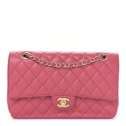 Chanel Caviar Quilted Medium Double Flap Dark Pink 1 of 10