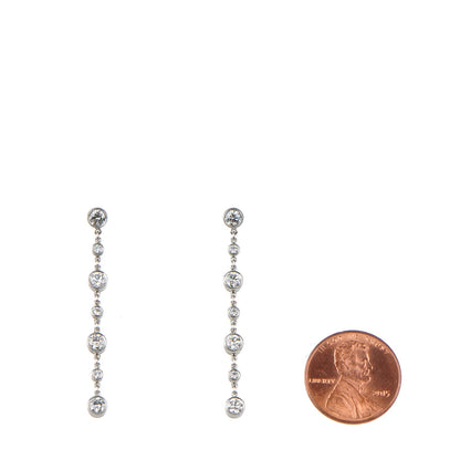 Tiffany Platinum Elsa Peretti Diamonds by the Yard Drop Earrings 2 of 8
