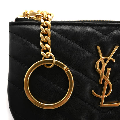 Saint Laurent Calfskin Matelasse Monogram Key Pouch Black 11 of 14