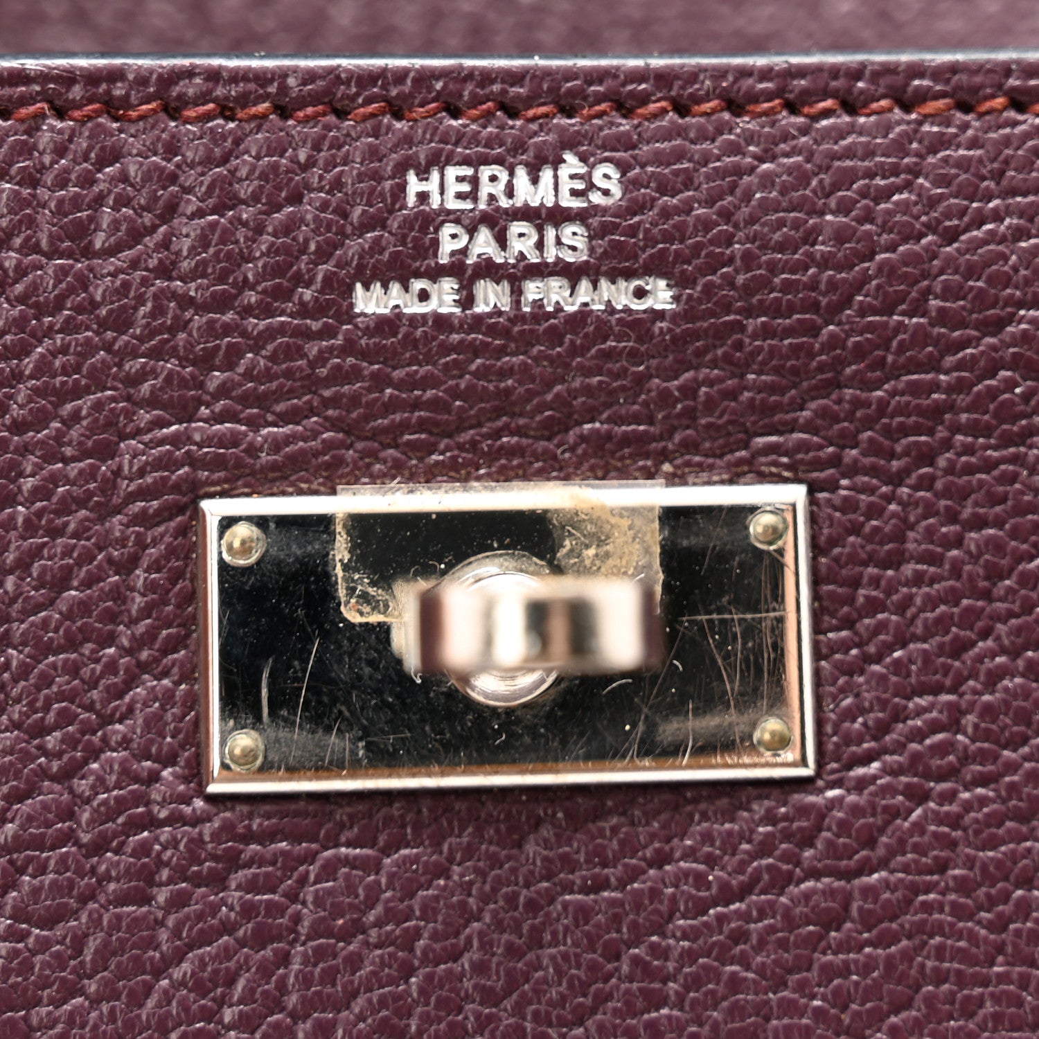 Hermes Chevre Mysore Kelly Longue Wallet Raisin 7 of 13