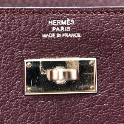 Hermes Chevre Mysore Kelly Longue Wallet Raisin 7 of 13