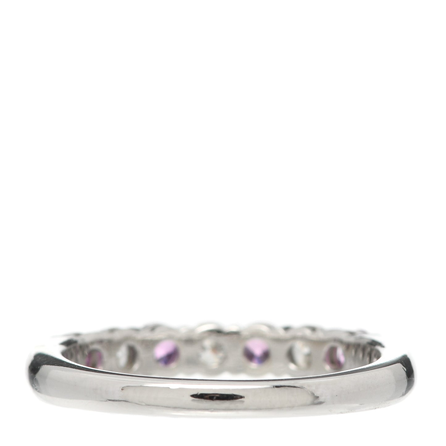 Platinum Diamond Pink Sapphire 3mm Embrace Half Circle Ring 51 5.75