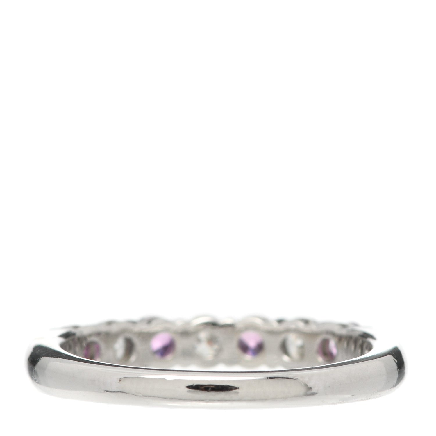 Tiffany Platinum Diamond Pink Sapphire 3mm Embrace Half Circle Ring 51 5.75 3 of 6