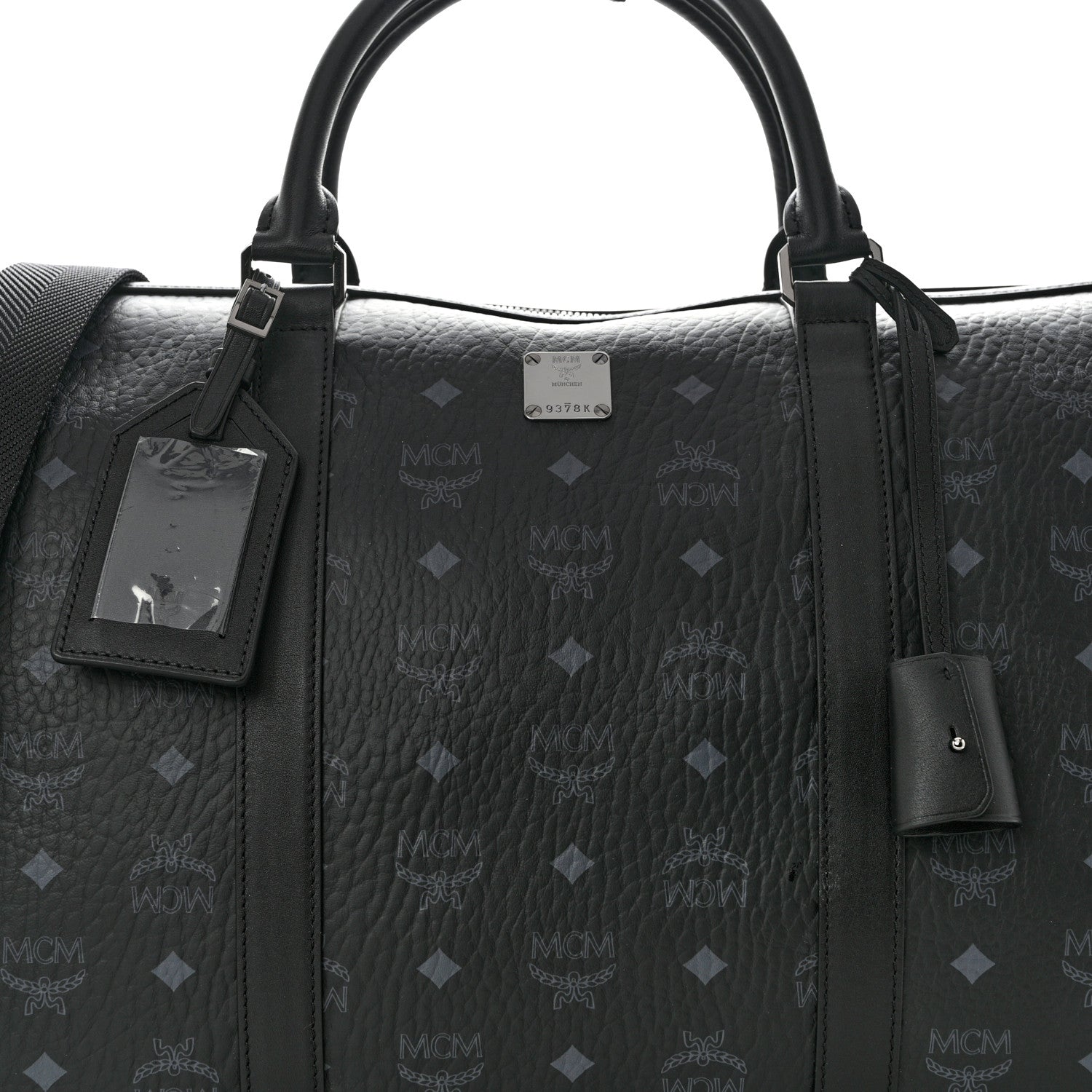 MCM Visetos Ottomar Weekender Duffle Bag Black 8 of 10