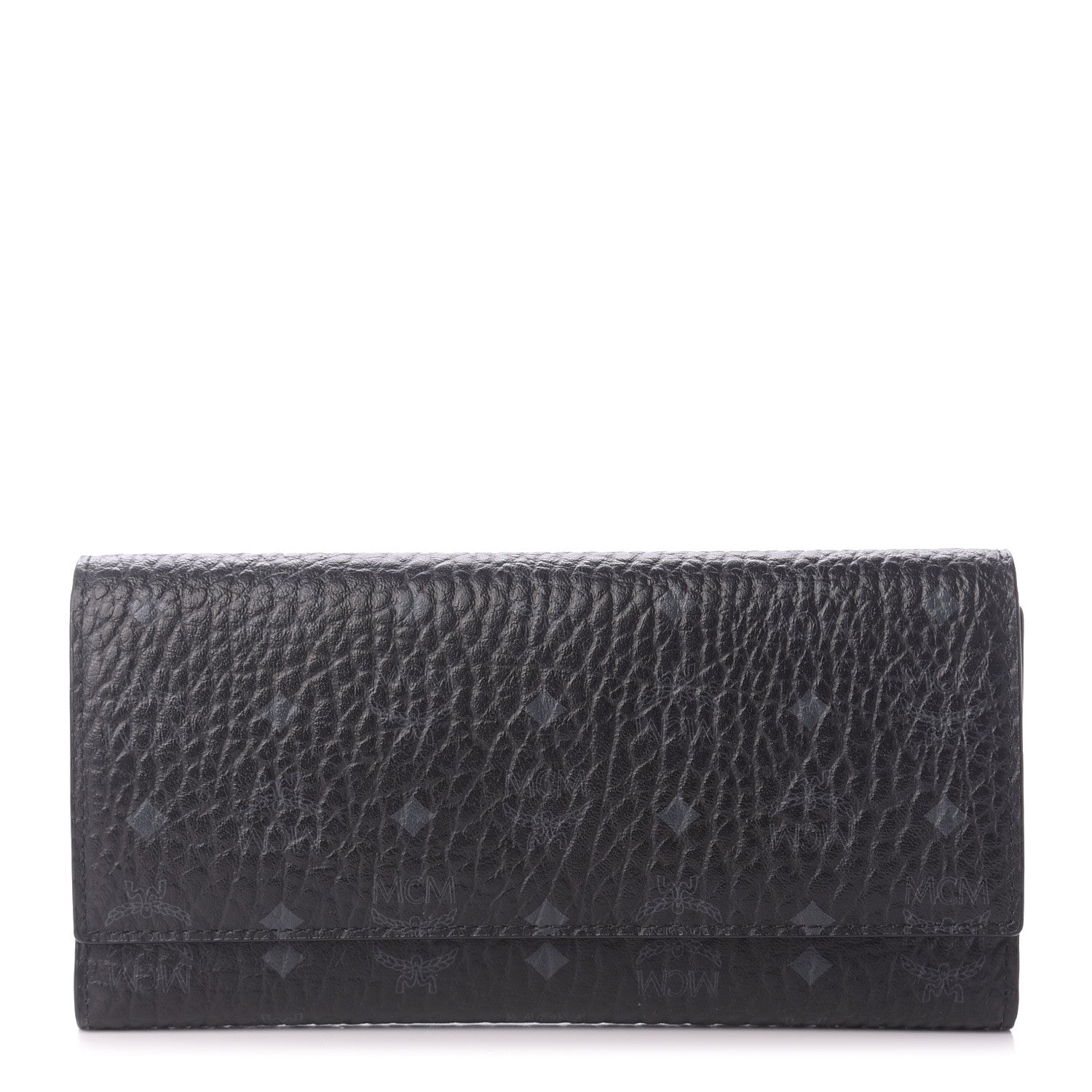 MCM Visetos Large Tri-Fold Flap Wallet Black 1 of 8