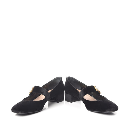 Christian Dior Velvet Baby-D Ballet Pumps 36 Black 6 of 12