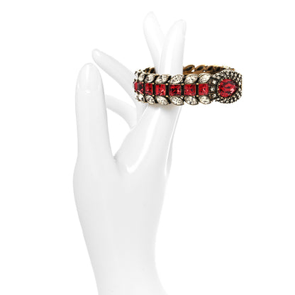 Gucci Metal Crystals Snake Bracelet S White Red 2 of 4