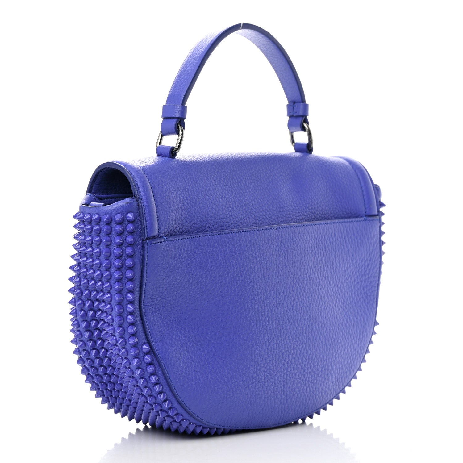 Christian Louboutin Calfskin Spikes Panettone Messenger Blue 3 of 15