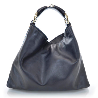 Gucci Leather Large Horsebit Chain Hobo Black 3 of 9